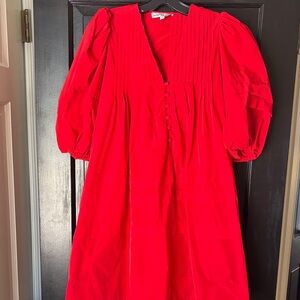 Hunter Bell Red Puff Sleeve Dress size small
